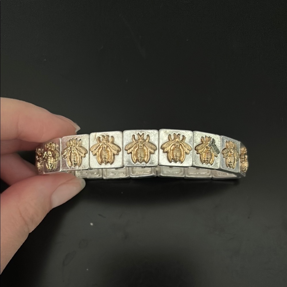 Silver and Gold Bee Bracelet